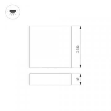 Накладной светодиодный светильник SP-QUADRO-S350x350-30W Warm3000 034791