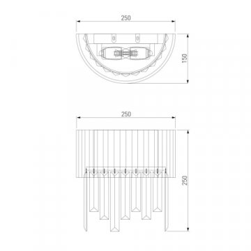 Настенный светильник Eurosvet Amantea 10122/2 хром/прозрачный хрусталь Strotskis