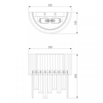 Настенный светильник Eurosvet Amantea 10122/2 хром/прозрачный хрусталь Strotskis