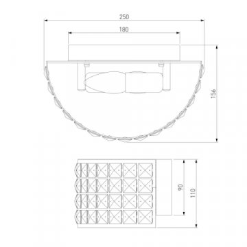 Настенный светильник Eurosvet Kira 10115/2 хром/прозрачный хрусталь Strotskis