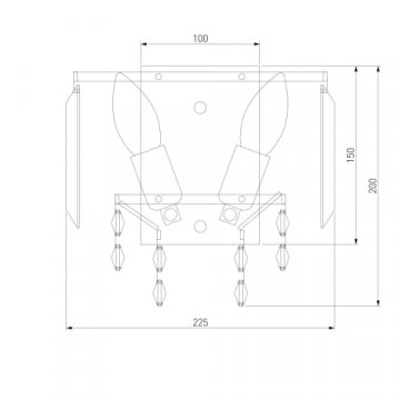 Настенный светильник Eurosvet Torreta 10121/2 хром/прозрачный хрусталь Strotskis