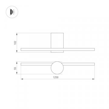 Настенный светодиодный светильник Arlight SP-Vinci-M-S1200x55-12W Day4000 036930