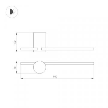 Настенный светодиодный светильник Arlight SP-Vinci-S900x55-10W Day4000 035684