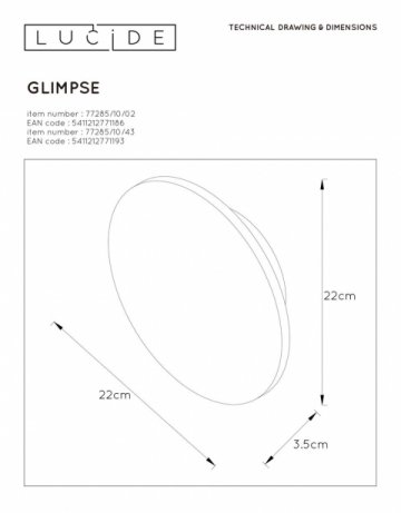 Настенный светодиодный светильник Lucide Glimpse 77285/10/02