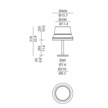 Настольная лампа Contardi Audrey Ta Medium Green