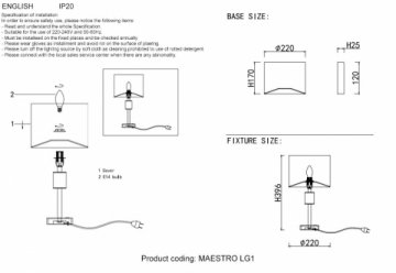Настольная лампа Crystal Lux Maestro LG1 Chrome