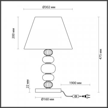 Настольная лампа Odeon Light Exclusive Sochi 4896/1T