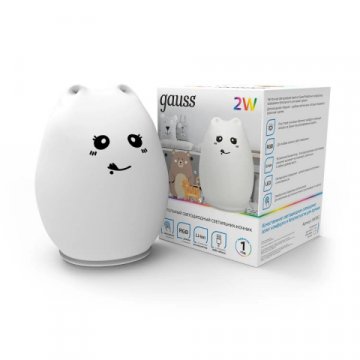 Настольный светодиодный детский ночник Gauss кошка NN303
