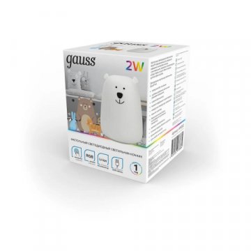 Настольный светодиодный детский ночник Gauss медведь NN302