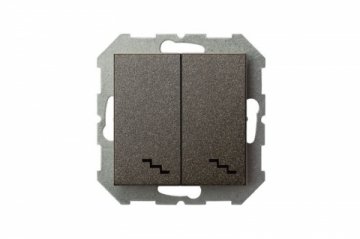 Переключатель двухклавишный Liregus антрацит 28-109