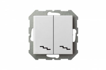 Переключатель двухклавишный Liregus Epsilon белый 28-010
