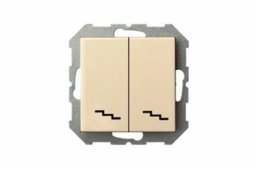 Переключатель двухклавишный Liregus Epsilon бежевый 28-060