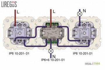 Переключатель двухклавишный Liregus кремовый омбре 29-112