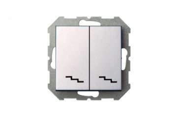 Переключатель двухклавишный Liregus серебро 28-179