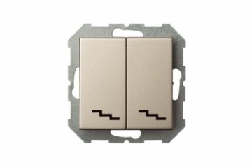 Переключатель двухклавишный Liregus шампань 28-304