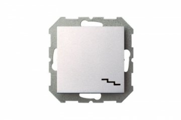 Переключатель одноклавишный Liregus Epsilon серебро 28-177