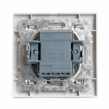 Переключатель одноклавишный перекрестный Stekker Эрна белый PSW10-9009-01 39925