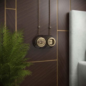 Переключатель-выключатель одноклавишный Werkel бронзовый Ретро W5712012 4690389166617