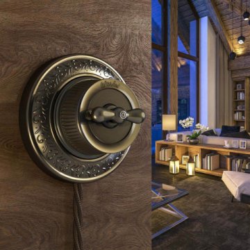 Переключатель-выключатель одноклавишный Werkel бронзовый Ретро W5712012 4690389166617