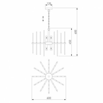 Подвесная люстра Bogates Allure 356/6 латунь