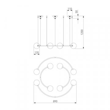 Подвесная люстра Bogates Brook 359/8 латунь