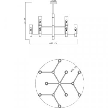 Подвесная люстра Divinare Barolo 2654/17 LM-12