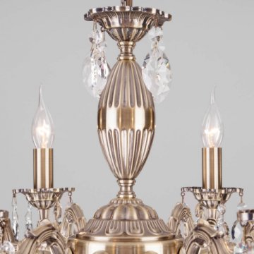 Подвесная люстра Eurosvet 10102/8 античная бронза/прозрачный хрусталь Strotskis