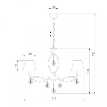 Подвесная люстра Eurosvet 60091/8 перламутровое золото