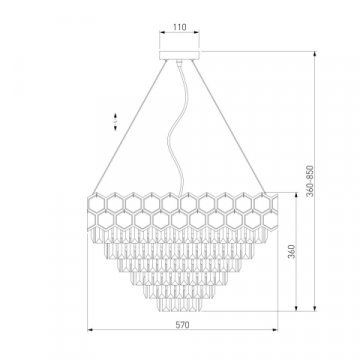 Подвесная люстра Eurosvet Ariana 10124/8 хром/прозрачный хрусталь Strotskis Smart
