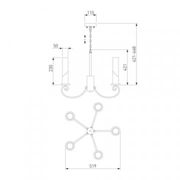 Подвесная люстра Eurosvet Banci 60117/5 никель