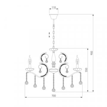 Подвесная люстра Eurosvet Brezza 10107/8 хром/дымчатый хрусталь Strotskis