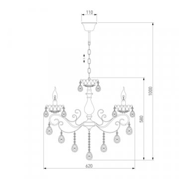 Подвесная люстра Eurosvet Escada 10109/6 хром/лазурный хрусталь Strotskis