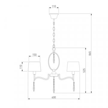 Подвесная люстра Eurosvet Madera 10127/5 хром/прозрачный хрусталь Strotskis Smart