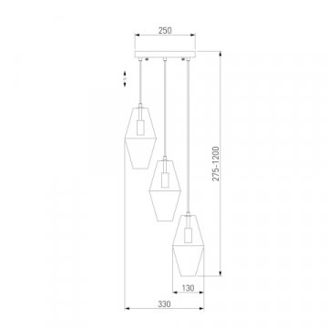 Подвесная люстра Eurosvet Prism 50236/3 янтарный