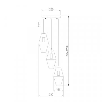 Подвесная люстра Eurosvet Prism 50236/3 янтарный