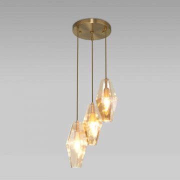 Подвесная люстра Eurosvet Prism 50236/3 янтарный