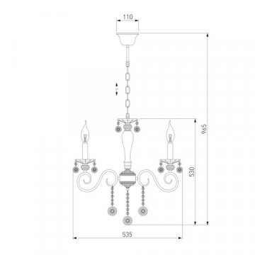 Подвесная люстра Eurosvet Ravenna 10104/5 белый с золотом/тонированный хрусталь Strotskis