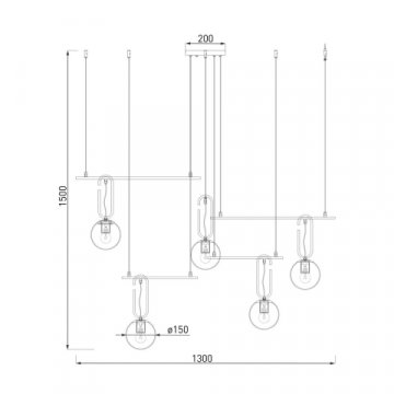 Подвесная люстра Eurosvet Riche 70143/5 черный