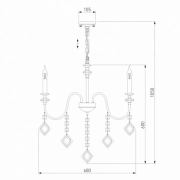 Подвесная люстра Eurosvet Telao 10120/5 золото/тонированный хрусталь Strotskis Smart