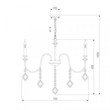Подвесная люстра Eurosvet Telao 10120/8 золото/тонированный хрусталь Strotskis Smart