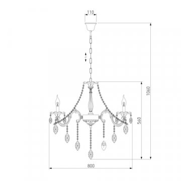 Подвесная люстра Eurosvet Veletta 10108/8 белый/прозрачный хрусталь Strotskis