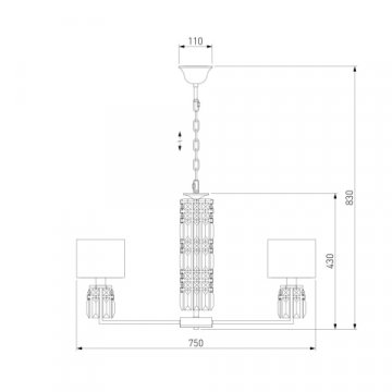 Подвесная люстра Eurosvet Zaffiro 10099/8 хром/прозрачный хрусталь Strotskis