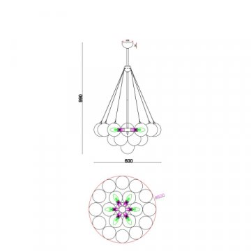 Подвесная люстра Freya Fiesta FR5231PL-06BS