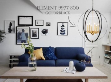 Подвесная люстра iLamp Element 9977-800 Gold&Black