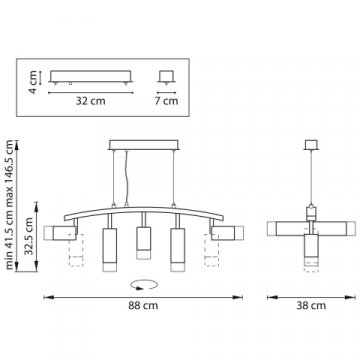 Подвесная люстра Lightstar Rullo (571735+214436-3+214487-2+202431-5) LR7353638721