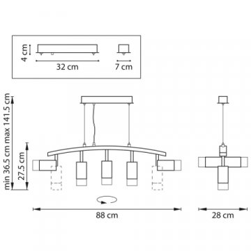 Подвесная люстра Lightstar Rullo (571735+214437-5+202431-5) LR7353751