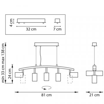 Подвесная люстра Lightstar Rullo (571735+214437-5) LR735375