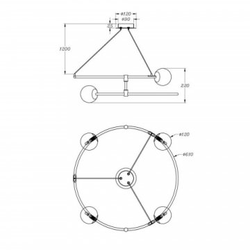 Подвесная люстра Maytoni Balance MOD317PL-04G