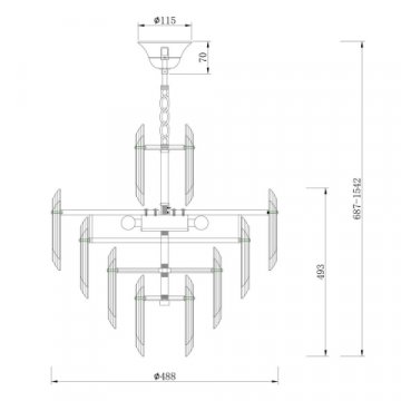 Подвесная люстра Maytoni Flare DIA200PL-06G
