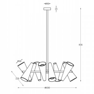 Подвесная люстра Maytoni Giro MOD095PL-10BS